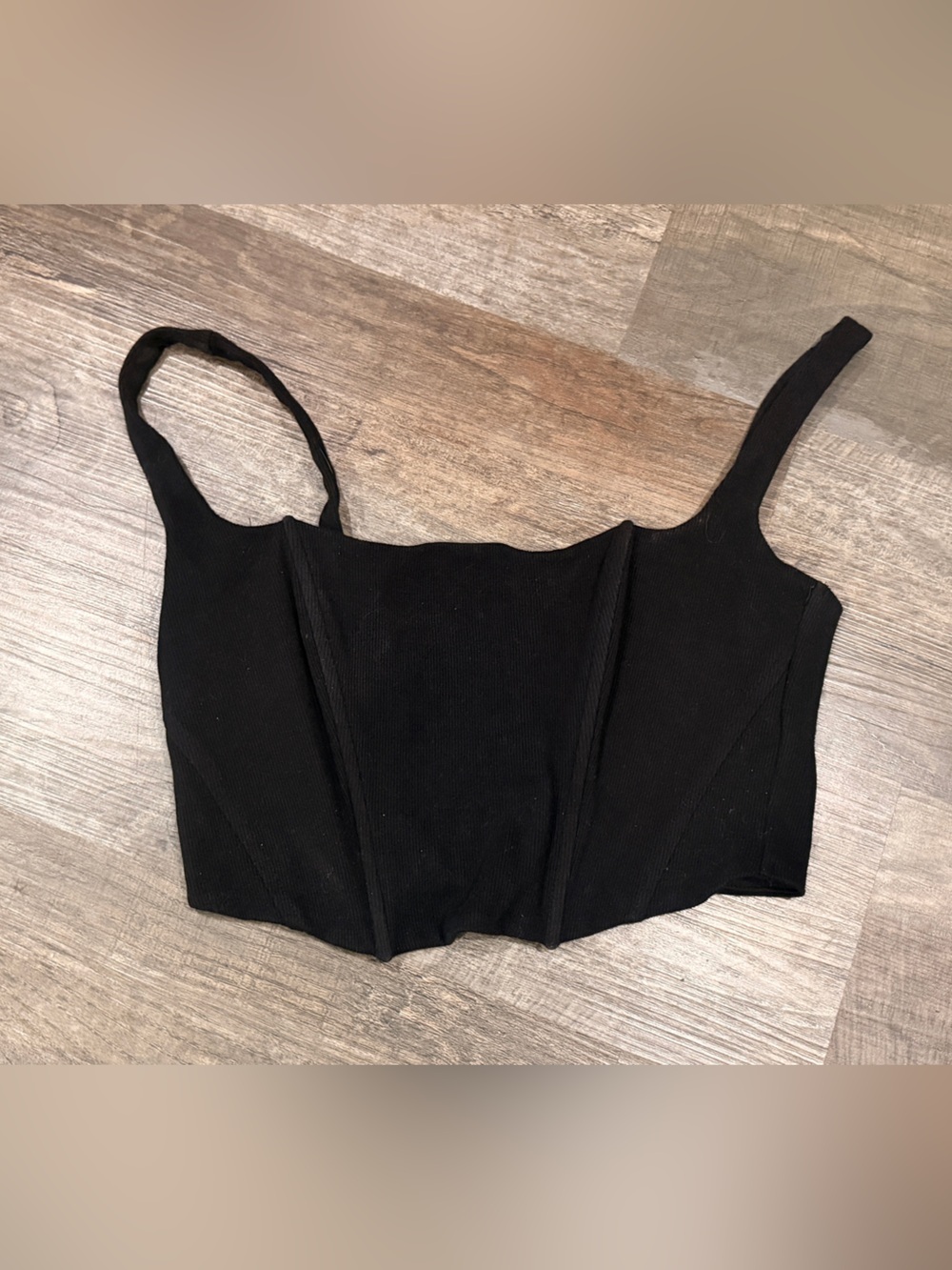 Beige Botany Knit Corset Top